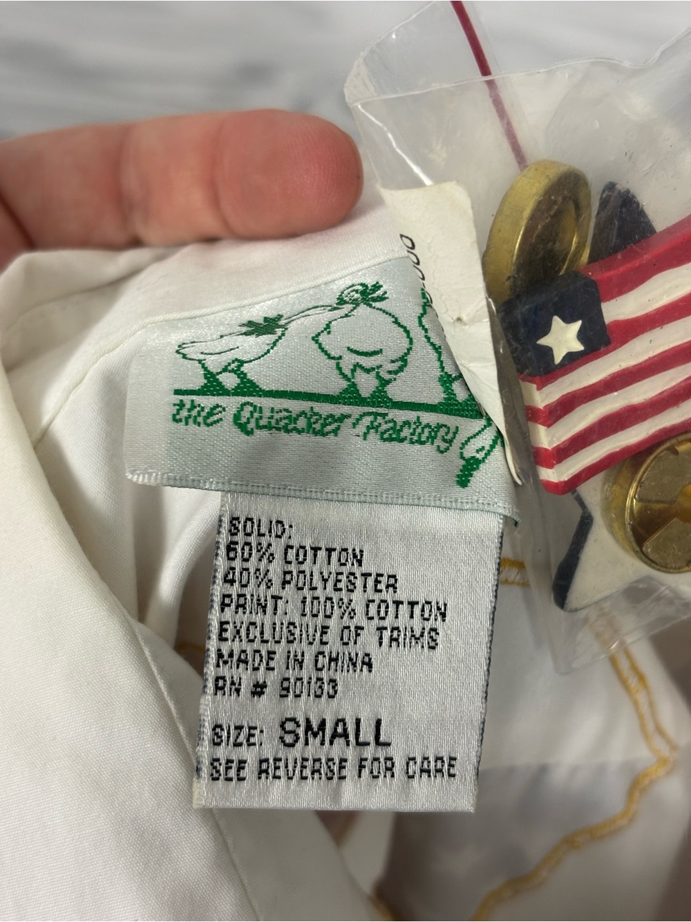 The Quacker Factory Americana American Flag Button Down Shirt patriotic small - Picture 11 of 12
